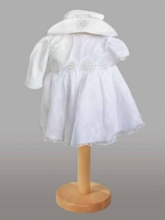 Bolero alb cu margini rotunjite