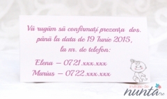 Card de confirmare cu bebelus Happy Girl