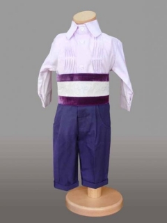 Costumas cu brau mov cu crem