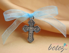 Cruciulita cu strasuri si fundita bleu