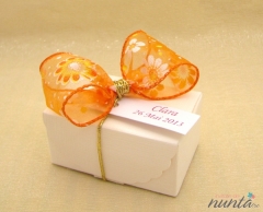 Cutiuta marturii cu fundita portocalie