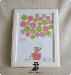 Guestbook pentru botez cu baloane colorate