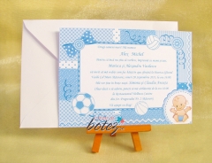 Invitatie de botez Blue Baby