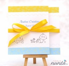 Invitatie de botez cu bebelusi Happy Boy