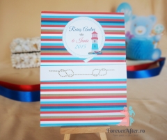 Invitatie de botez cu tema marina