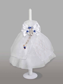 Lumanare botez cu fundita si tema marina