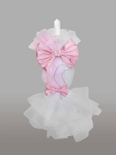 Lumanare pentru botez cu fundite si fluturas roz