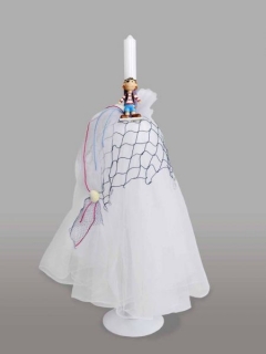 Lumanare pentru botez cu plasa si pirat