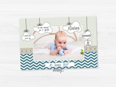 Marturie de botez poza magnetica Blue Stripes