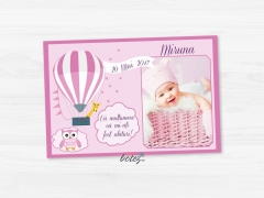 Marturie magnetica cu poza Pink Balloon