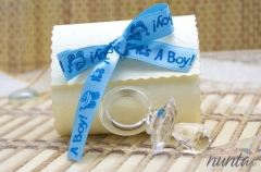 Marturie suzeta in cutiuta cu panglica bleu