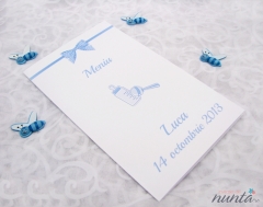 Meniu de botez Blue Bow