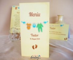 Meniu de botez cu pasarele si hainute