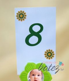 Numar de masa cu floricele