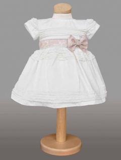 Rochita alba cu fundita crem