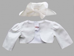 Set bolero alb si palariuta cu fundita