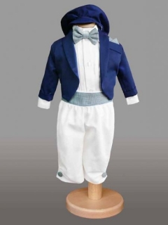 Set costumas cu sacou albastru si papion