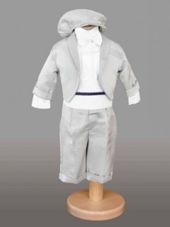 Set cu sacou gri si papion alb